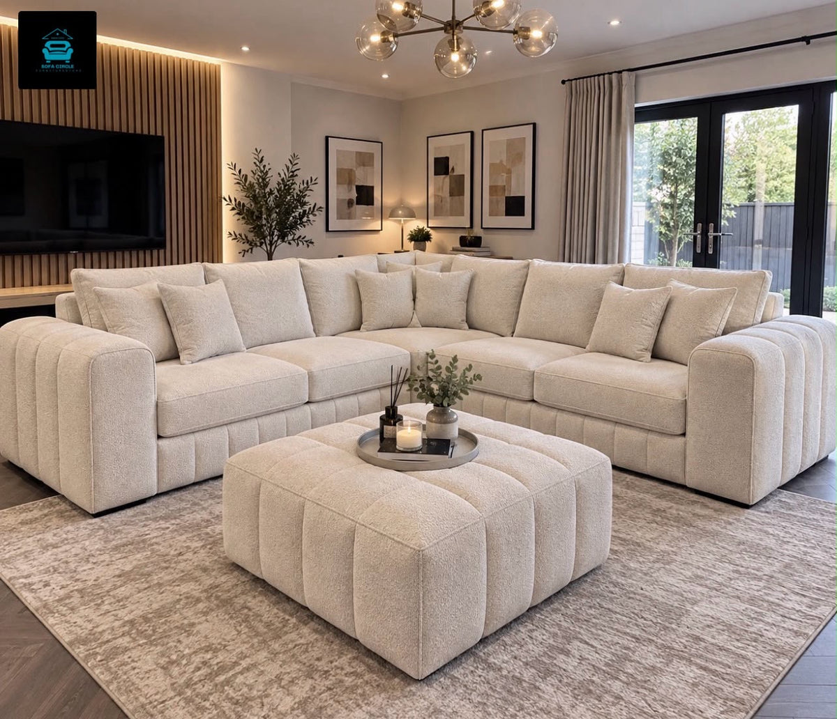 Lilly Corner Sofa with Matching Footstool