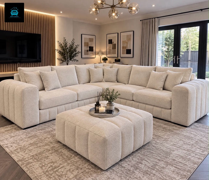 Lilly Corner Sofa with Matching Footstool