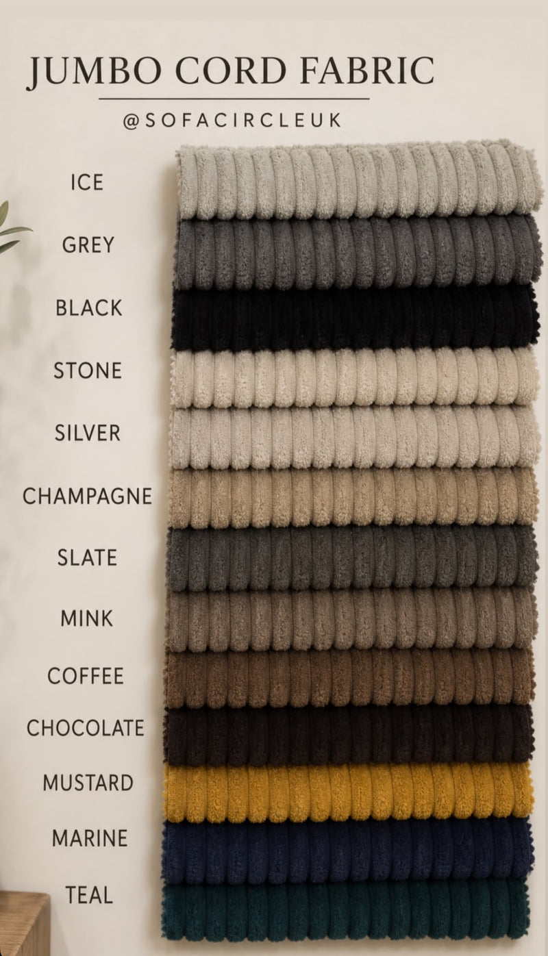 Jumbo Cord fabric colour card